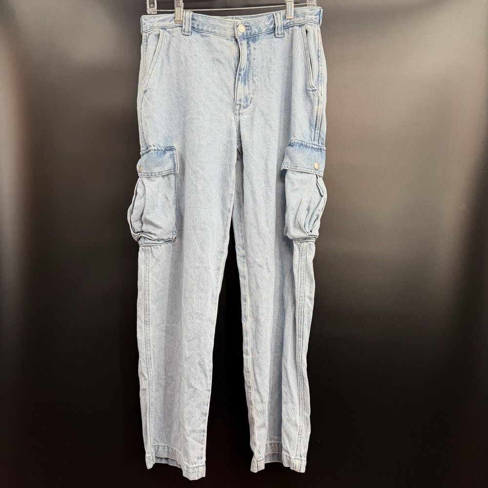 Madewell Low-Slung Cargo Jeans Womens 27 Denim Utility Pockets Relaxed Fit Pants